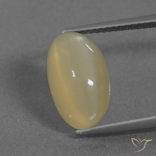 5.26ct طبيعي بنى ترابى حجر القمر, بيضوي, نصف شفاف