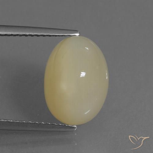 6.34ct طبيعي بنى الفهوة فاتح حجر القمر, بيضوي, نصف شفاف