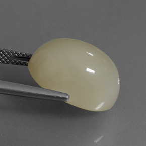 حجر القمر لون كريمى طبيعي، قصة بيضاوى، 12.17 قيراط، نصف شفاف
