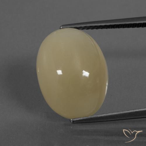 11.29ct طبيعي بنى فاتح-متوسط حجر القمر, بيضوي, نصف شفاف