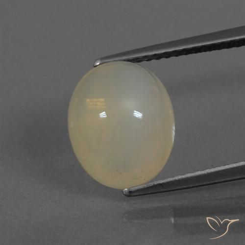 4.81ct طبيعي بنى الفهوة فاتح حجر القمر, بيضوي, نصف شفاف