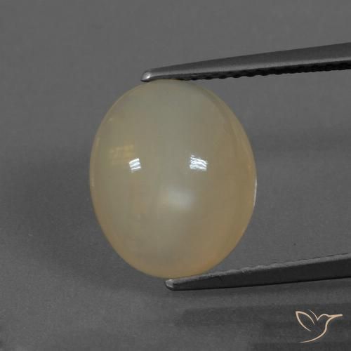 4.25ct طبيعي بنى باهت حجر القمر, بيضوي, نصف شفاف