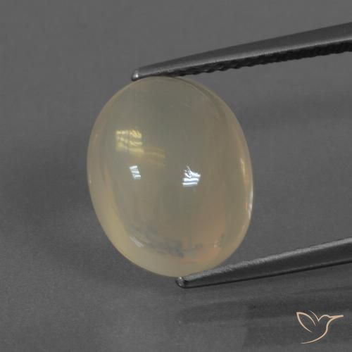 4.87ct طبيعي بنى الفهوة فاتح حجر القمر, بيضوي, نصف شفاف