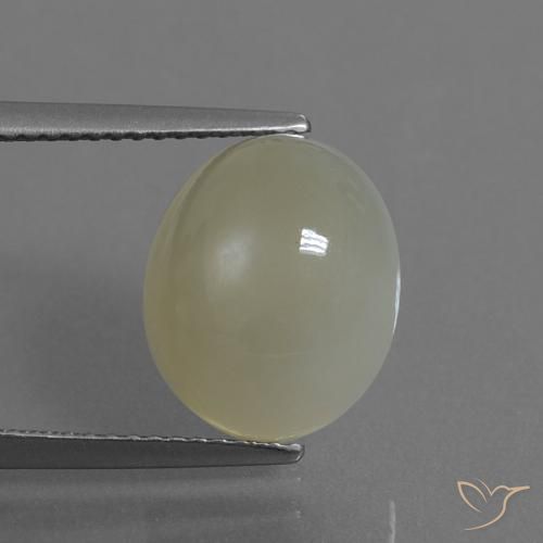 5.44ct طبيعي بنى ترابى حجر القمر, بيضوي, نصف شفاف