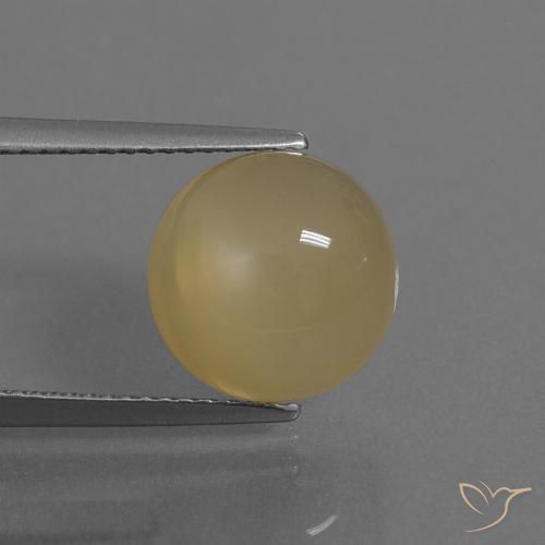 5.13ct طبيعي بنى الفهوة فاتح حجر القمر, دائري, نصف شفاف