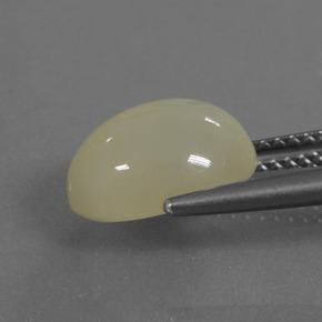حجر القمر أصفر متوسط طبيعي، قصة بيضاوى، 4.11 قيراط، نصف شفاف