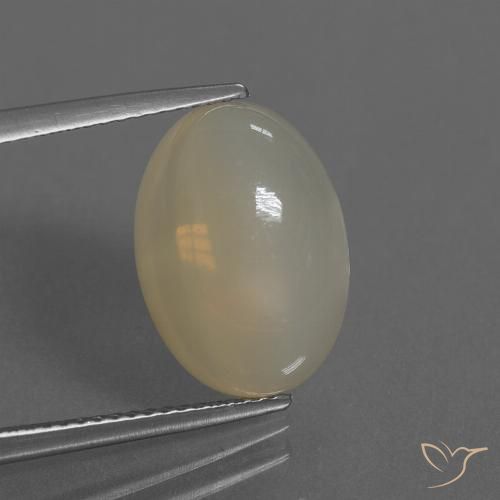7.08ct طبيعي البني الفاتح حجر القمر, بيضوي, نصف شفاف