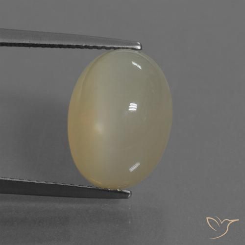 8.75ct طبيعي بنى الفهوة فاتح حجر القمر, بيضوي, نصف شفاف
