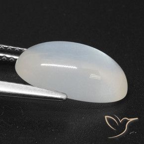 حجر القمر أبيض شفاف طبيعي، قصة بيضاوى، 3.24 قيراط، نصف شفاف