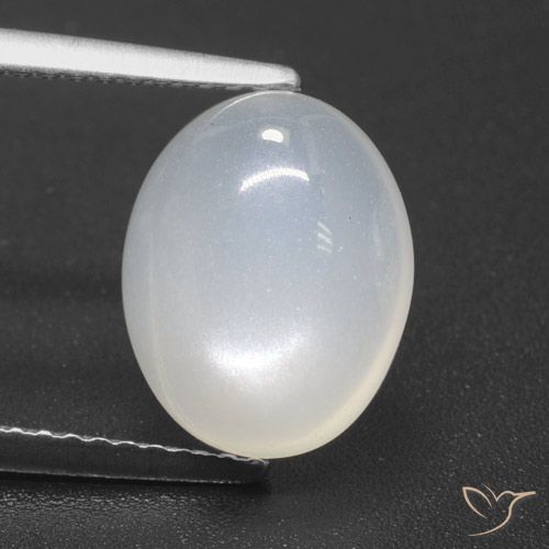 3.62ct طبيعي أبيض شفاف حجر القمر, بيضوي, نصف شفاف