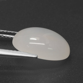 حجر القمر أبيض داكن طبيعي، قصة بيضاوى، 5.70 قيراط، نصف شفاف