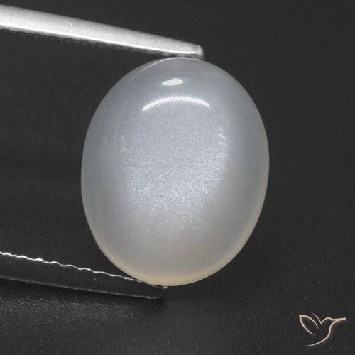 4.59ct طبيعي أبيض كريمى حجر القمر, بيضوي, نصف شفاف