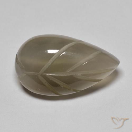 9.32ct طبيعي بنى رمادى حجر القمر, فانسى, نصف شفاف