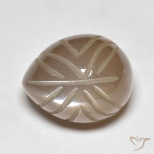 15.07ct طبيعي بنى متوسط حجر القمر, فانسى, نصف شفاف