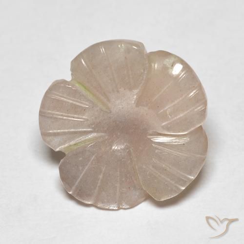 4.13ct طبيعي Nude حجر القمر, قص وردة, نصف شفاف