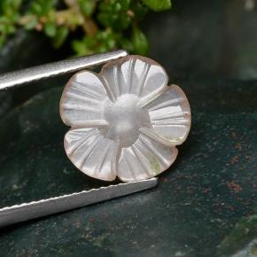 حجر القمر برتقالي فاتح طبيعي، قص وردة، 2.64 قيراط، نصف شفاف