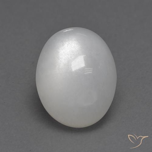 2.95ct طبيعي أبيض حجر القمر, بيضوي, شفاف