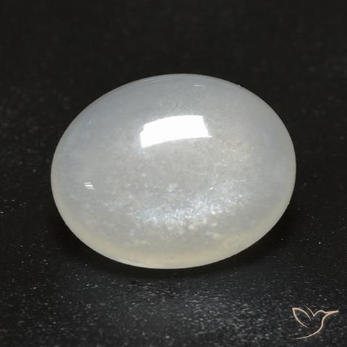 2.48ct طبيعي أبيض دافئ حجر القمر, بيضوي, شفاف