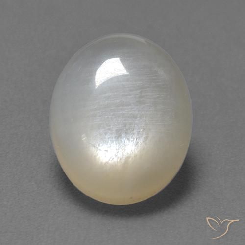 2.54ct طبيعي أبيض حجر القمر, بيضوي, شفاف