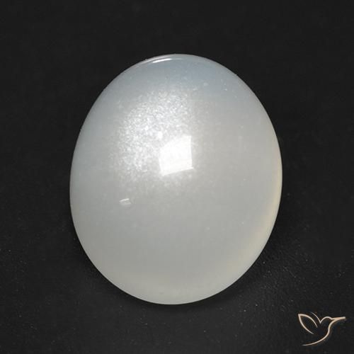 4.02ct طبيعي أبيض دافئ حجر القمر, بيضوي, شفاف