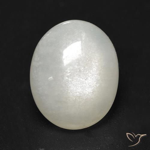 2.74ct طبيعي أبيض كريمى حجر القمر, بيضوي, شفاف
