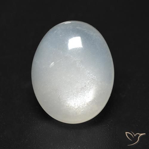 3.47ct طبيعي أبيض دافئ حجر القمر, بيضوي, شفاف