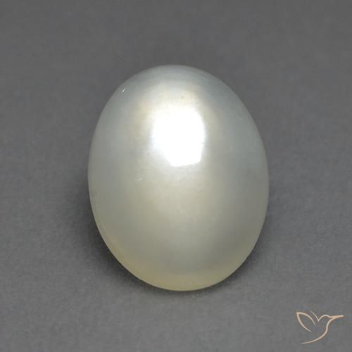 1.86ct طبيعي أبيض دافئ حجر القمر, بيضوي, شفاف