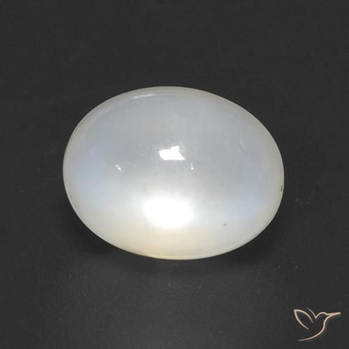 2.08ct طبيعي أبيض كريمى حجر القمر, بيضوي, شفاف