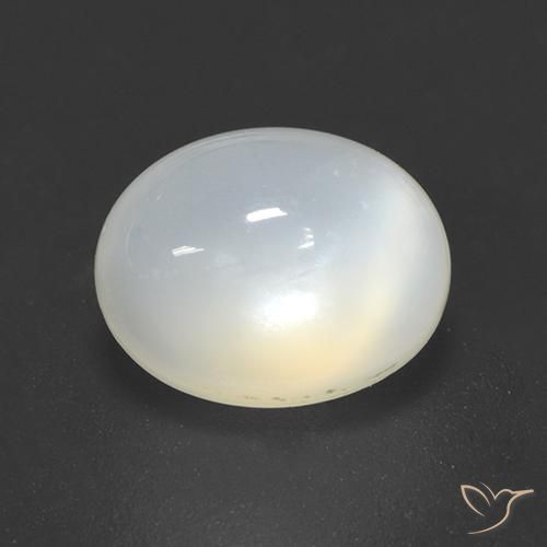 2.20ct طبيعي أبيض داكن حجر القمر, بيضوي, شفاف