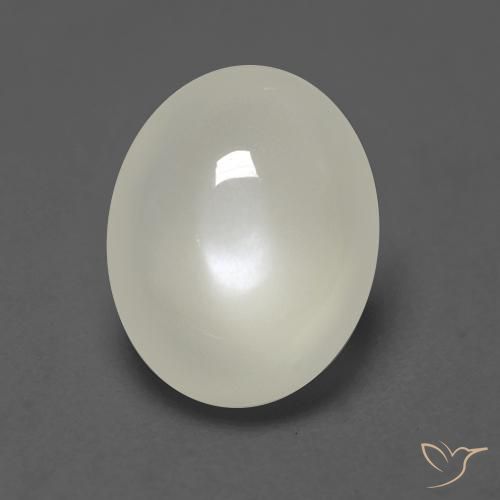 2.03ct طبيعي أبيض لؤلؤى حجر القمر, بيضوي, شفاف