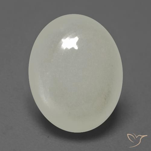 2.54ct طبيعي أبيض دافئ حجر القمر, بيضوي, نصف شفاف