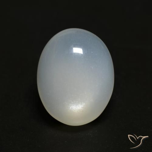 3.73ct طبيعي أبيض شفاف حجر القمر, بيضوي, شفاف
