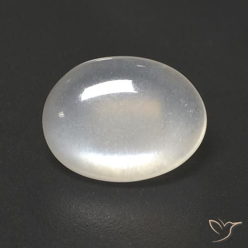 1.93ct طبيعي أبيض شفاف حجر القمر, بيضوي, شفاف
