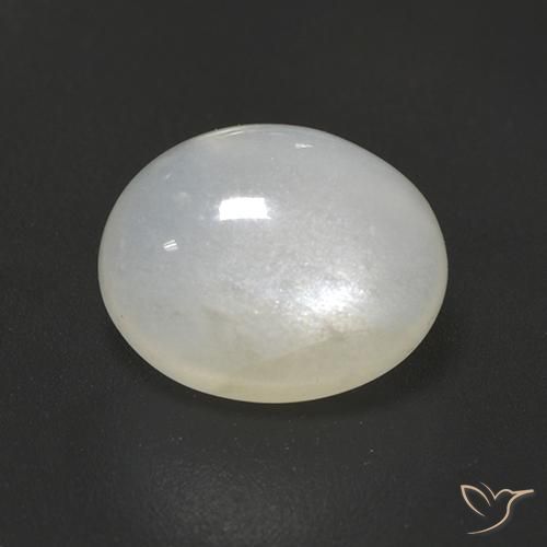 2.51ct طبيعي أبيض شفاف حجر القمر, بيضوي, نصف شفاف