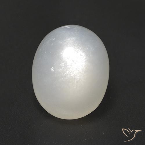 3.02ct طبيعي أبيض شفاف حجر القمر, بيضوي, نصف شفاف