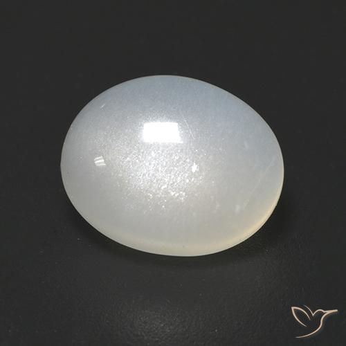 2.32ct طبيعي أبيض شفاف حجر القمر, بيضوي, نصف شفاف