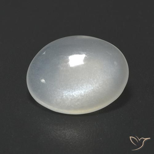 1.70ct طبيعي أبيض داكن حجر القمر, بيضوي, شفاف