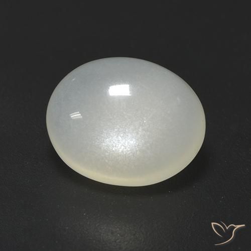 2.36ct طبيعي أبيض لؤلؤى حجر القمر, بيضوي, نصف شفاف