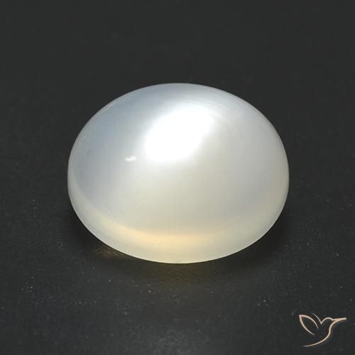 2.51ct طبيعي أبيض دافئ حجر القمر, بيضوي, نصف شفاف
