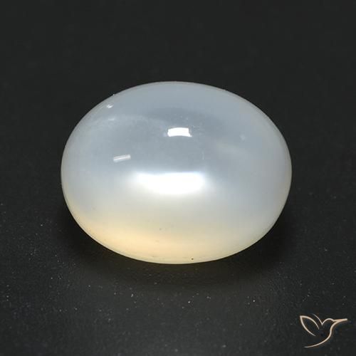 2.40ct طبيعي أبيض شفاف حجر القمر, بيضوي, نصف شفاف