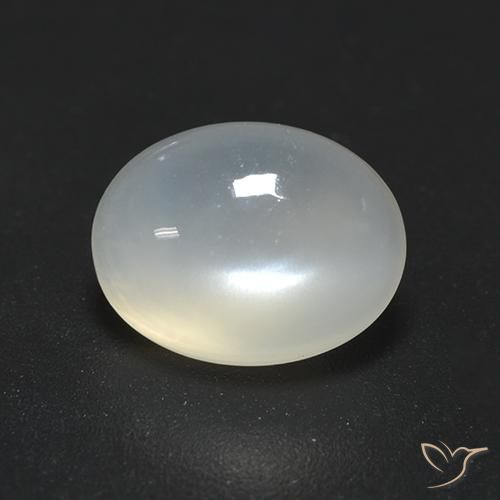 1.65ct طبيعي أبيض شفاف حجر القمر, بيضوي, شفاف