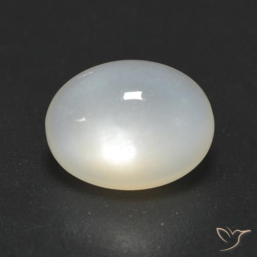 1.70ct طبيعي أبيض شفاف حجر القمر, بيضوي, نصف شفاف
