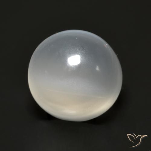1.96ct طبيعي أبيض شفاف حجر القمر, دائري, نصف شفاف