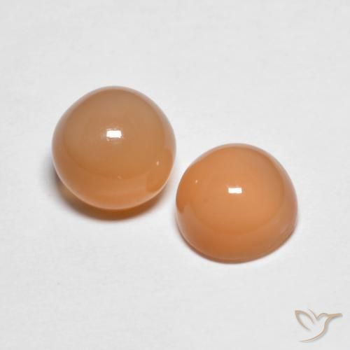 أحجار حجر القمر Medium Light-Orange طبيعية، دائري، شفاف، وزنها 3.28 قيراط