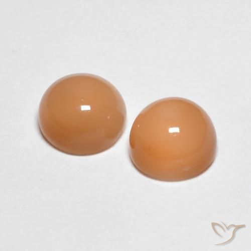 أحجار حجر القمر Medium Light-Orange طبيعية، دائري، شفاف، وزنها 3.28 قيراط