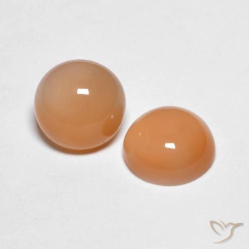 أحجار حجر القمر Medium Light-Orange طبيعية، دائري، شفاف، وزنها 2.81 قيراط