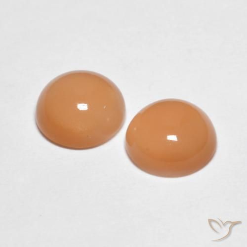 أحجار حجر القمر Medium Light-Orange طبيعية، دائري، شفاف، وزنها 2.81 قيراط