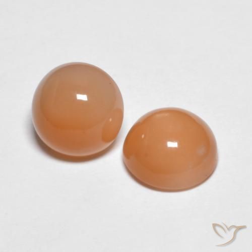 أحجار حجر القمر Medium Light-Orange طبيعية، دائري، شفاف، وزنها 2.74 قيراط