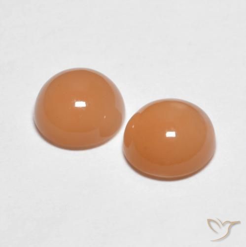 أحجار حجر القمر Medium Light-Orange طبيعية، دائري، شفاف، وزنها 2.74 قيراط