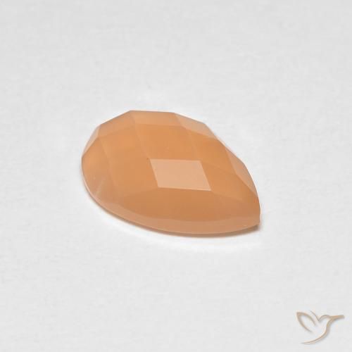 1.10ct طبيعي برتقالى مشمشى دافئ حجر القمر, شكل الكمثرى, شفاف